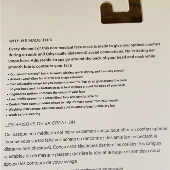 NWT Lululemon Double Strap Face Mask Vintage Mauve - Picture 5 of 6